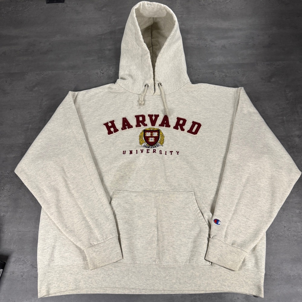 Champion Harvard University Hoodie Mens XL‎ Gray Pullover Sweatshirt Ivy League
